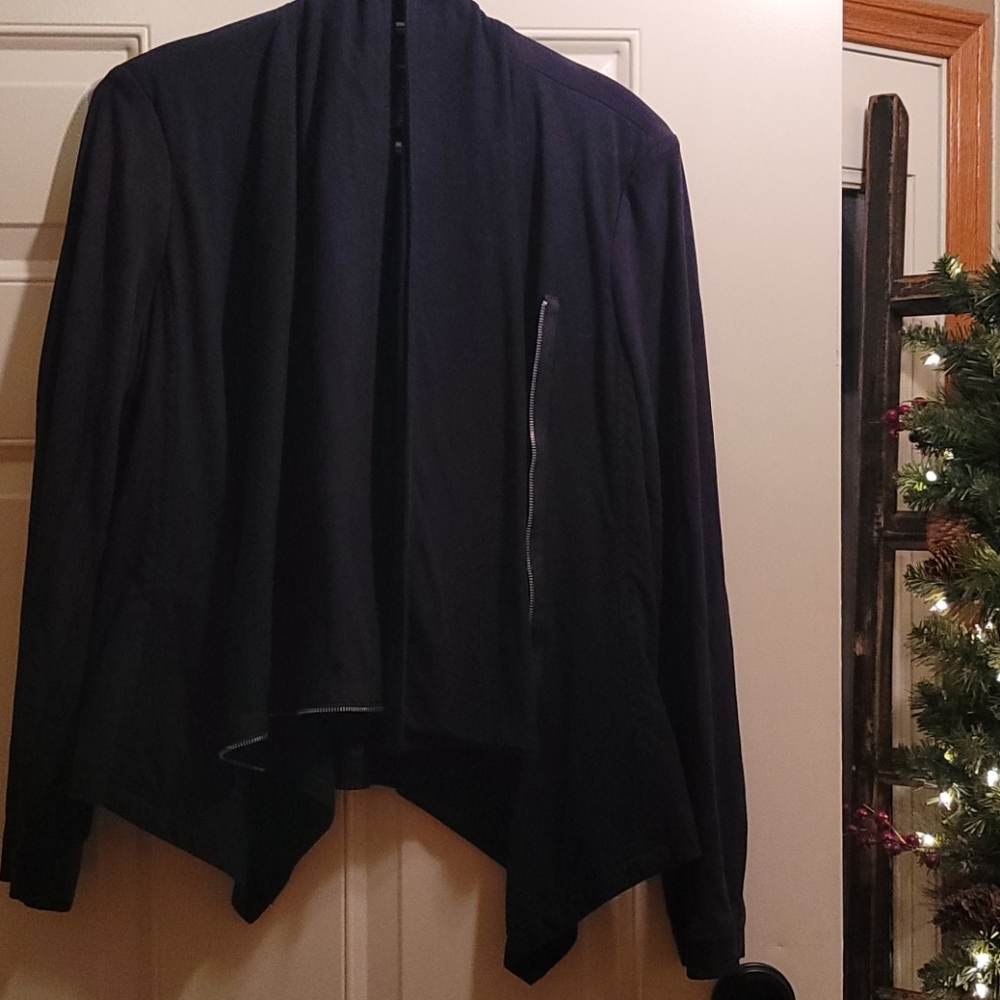 INC xl open cardigan jacket with zipper detail